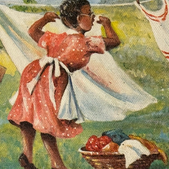 Charming Country Scene Art with Gold and Green Frame - Picture 2 of 5